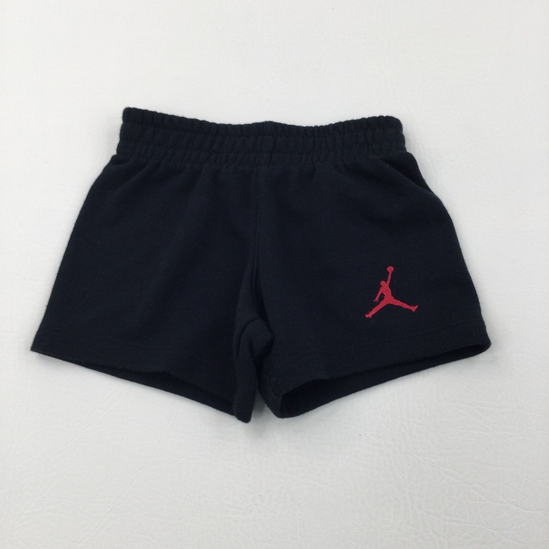 Basketball Motif Black Jersey Shorts - Boys 12 Months