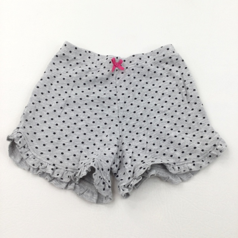 Black & Grey Lightweight Jersey Shorts with Frilly Shorts - Girls 4-5 Years