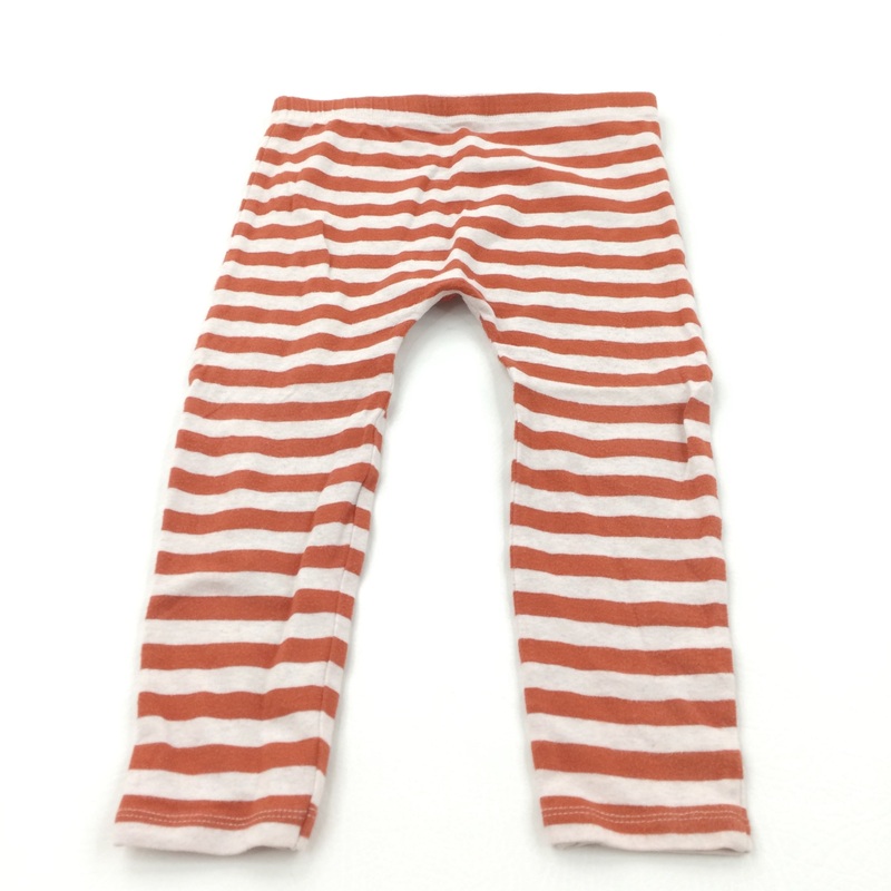 Burnt Orange & Cream Striped Leggings - Boys/Girls 2-3 Years