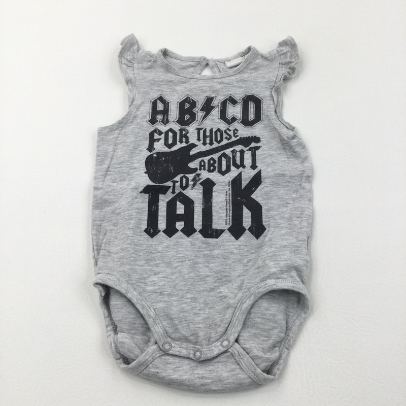 'For Those About To Talk' Guitar Grey & Black Short Sleeve Bodysuit - Girls 18-24 Months