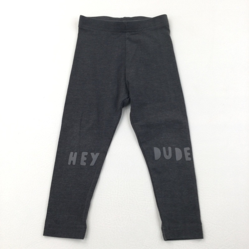 'Hey Dude' Grey Leggings - Boys 18-24 Months