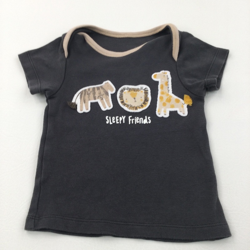 'Sleepy Friends' Close Fitting Short Sleeve Pyjama Top - Boys 18-24 Months