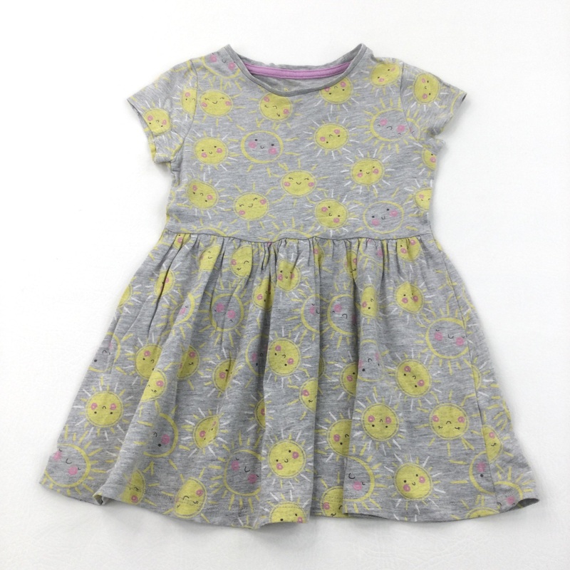 Sunshine Grey Jersey Dress - Girls 18-24 Months