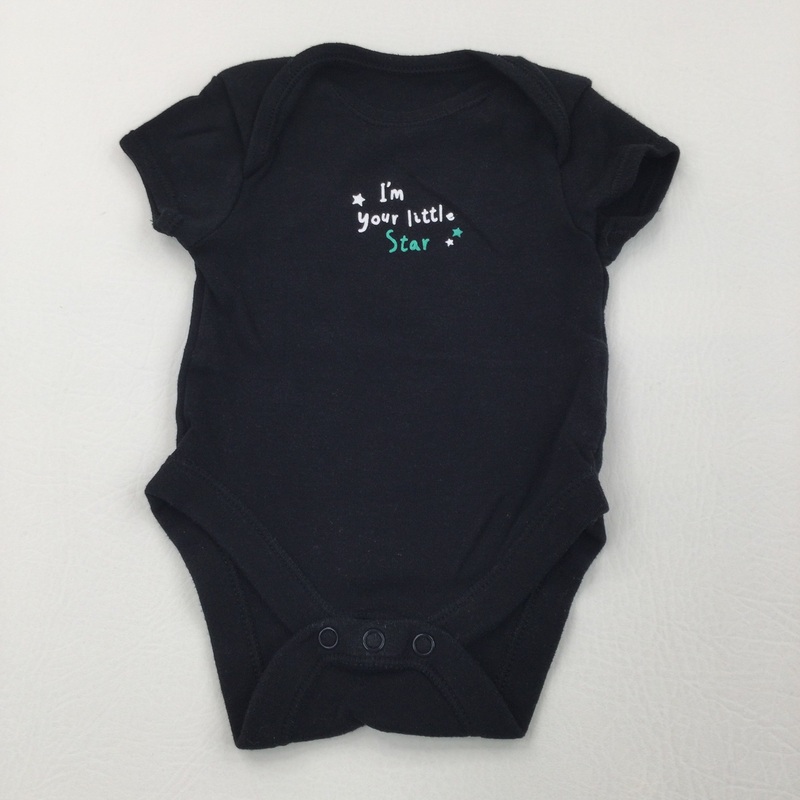 'I'm Your Little Star' Black Short Sleeve Bodysuit - Boys/Girls 0-3 Months