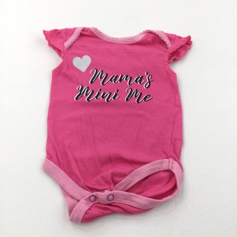 'Mama's Mini Me' Pink Short Sleeve Bodysuit - Girls 0-3 Months