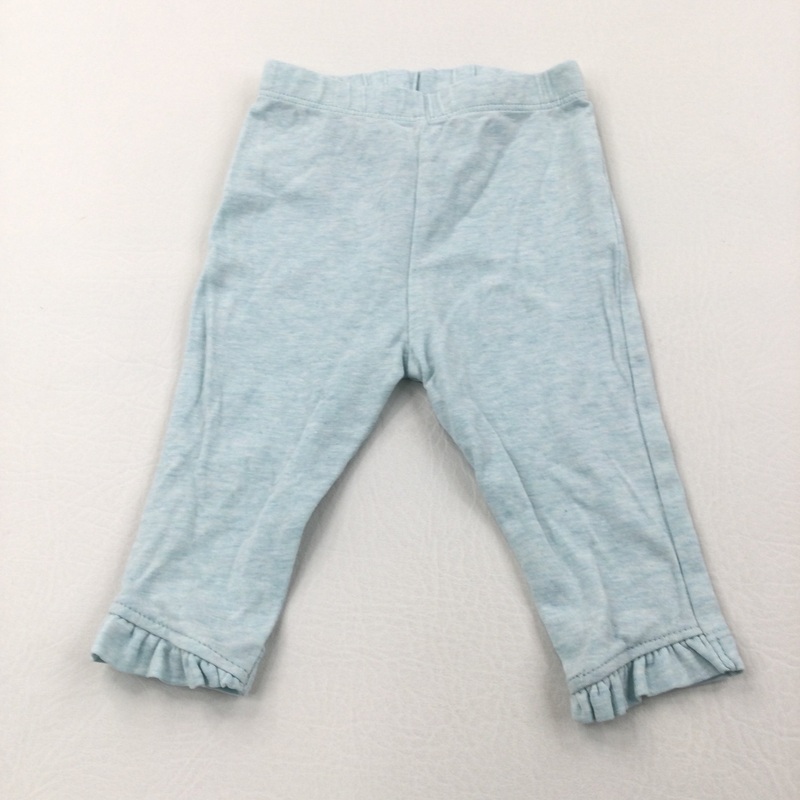 Pale Blue Mottled Leggings - Girls/Boys 0-3 Months