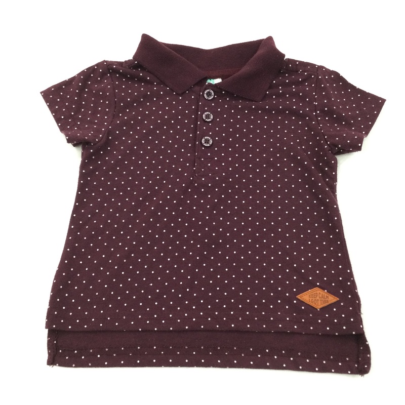 Spotty Burgundy Polo Shirt - Boys 12-18 Months