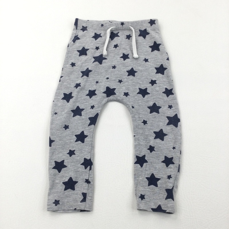 Stars Grey & Navy Leggings - Boys 9-12 Months