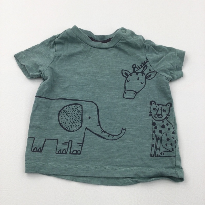 Wild Animals Green T-Shirt - Boys 0-3 Months