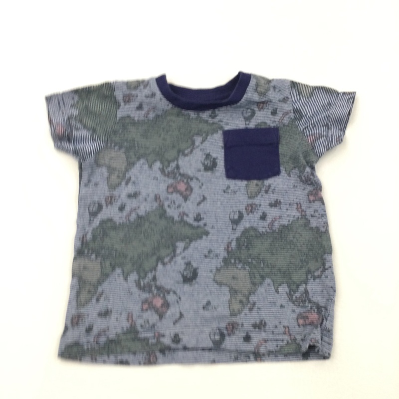 World Maps Navy Striped T-Shirt - Boys 9-12 Months