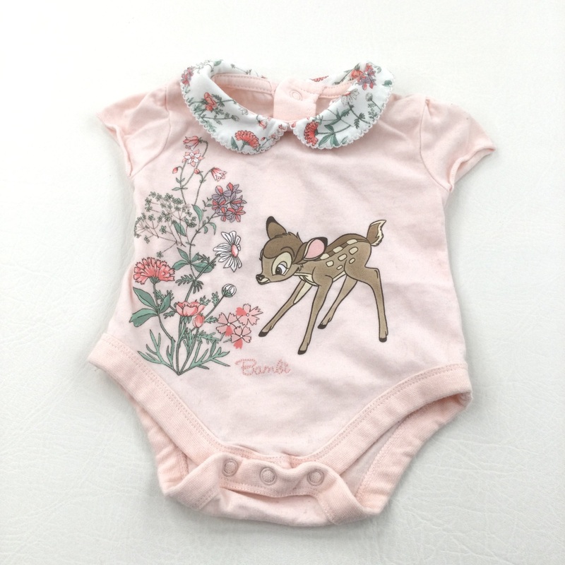 'Bambi' Pink Short Sleeve Bodysuit with Collar - Girls Newborn