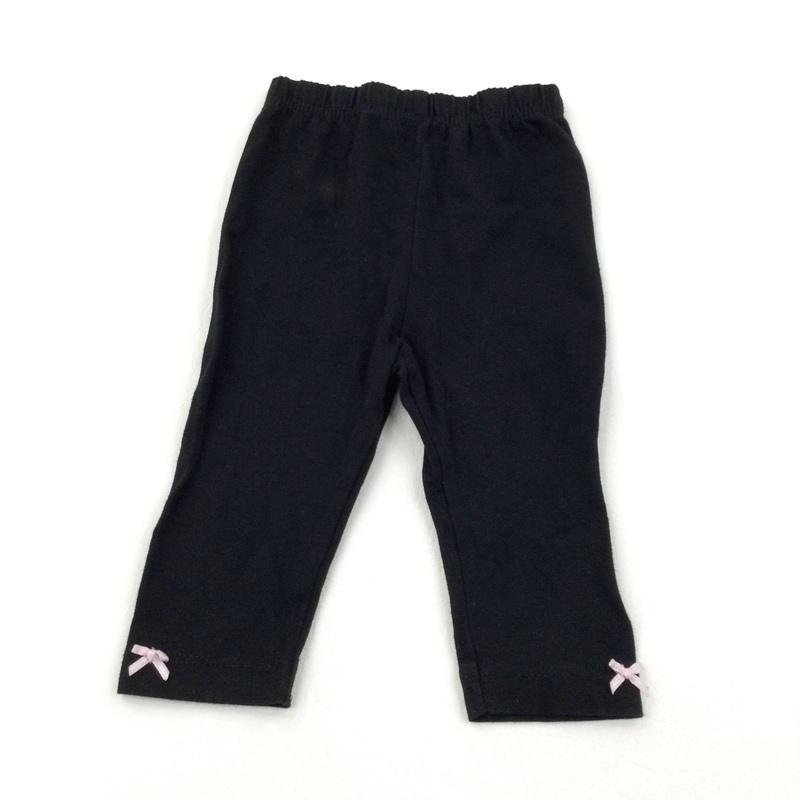 Black Leggings with Bows - Girls 3-6 Months