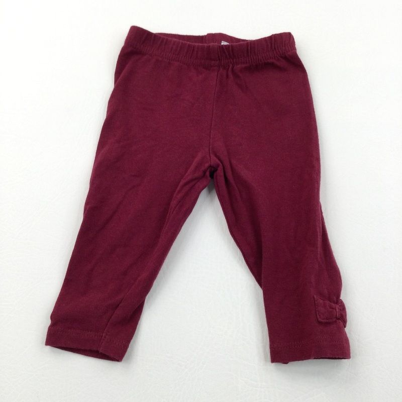 Burgundy Leggings - Girls 3-6 Months
