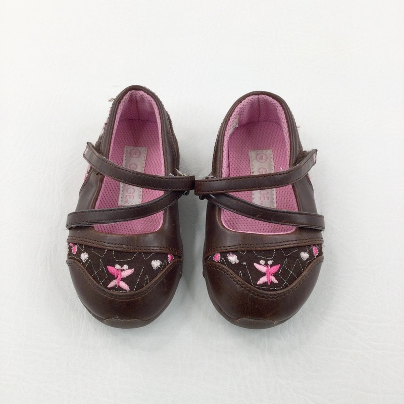 Butterflies Brown & Pink Shoes - Girls - Shoe Size 4