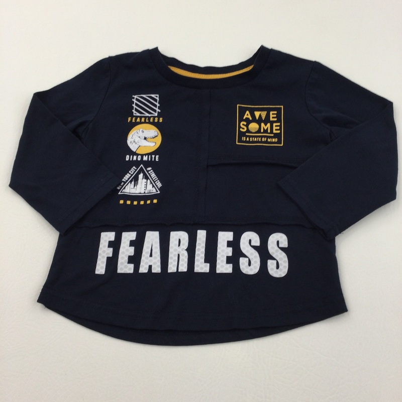 'Fearless' Navy Long Sleeve Top - Boys 18-24 Months