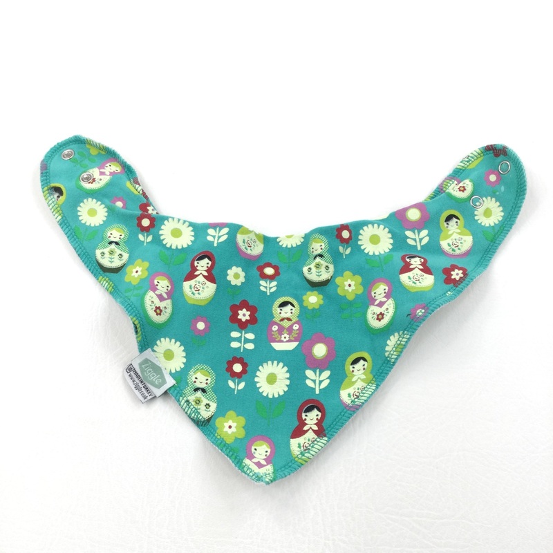 Flowers & Dolls Green Dribble Bib - Girls One Size