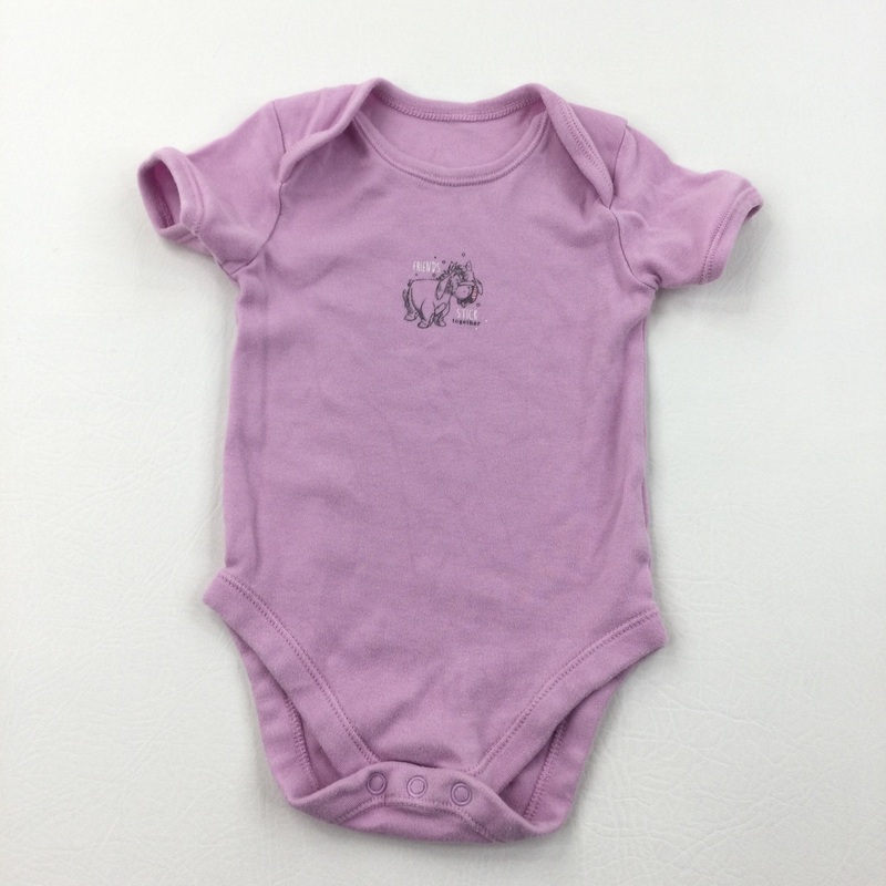 'Friends Stick Together' Eeyore & Piglet Pink Short Sleeve Bodysuit - Girls 12-18 Months