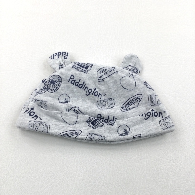 'Paddington' Grey Jersey Hat with Ears  - Boys Newborn