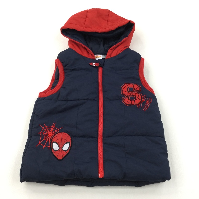 Spider-man Navy & Red Gilet with Hood - Boys 4-5 Years