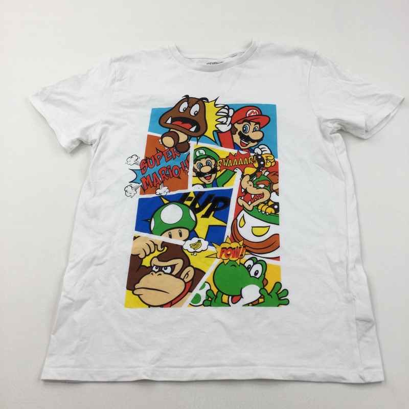 Super Mario White T-Shirt - Boys 11-12 Years