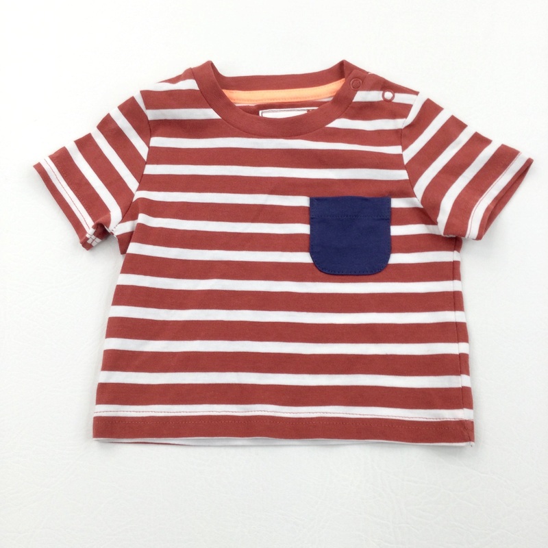 Tan & White Striped T-Shirt - Boys 0-3 Months