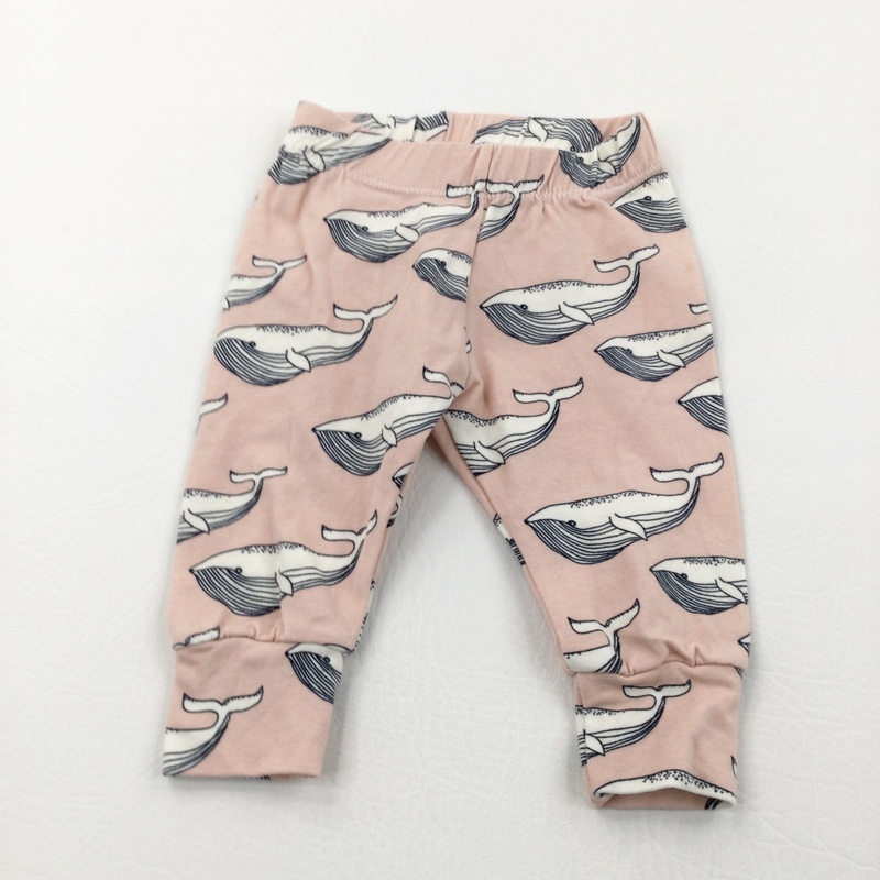 Whales Pink Lightweight Jersey Trousers - Girls 0-3 Months