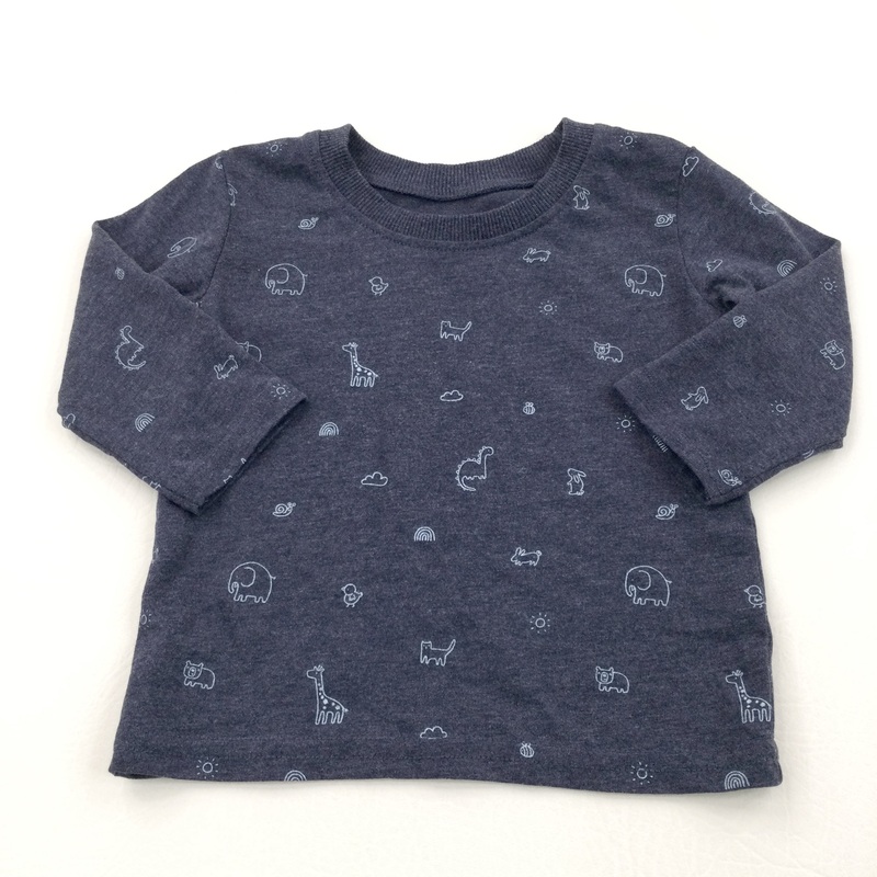 Wild Animals Navy Long Sleeve Top - Boys 3-6 Months