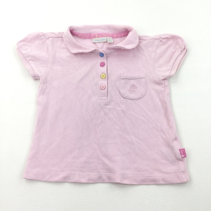 Colourful Buttons Pink Polo Shirt - Girls 2-3 Years