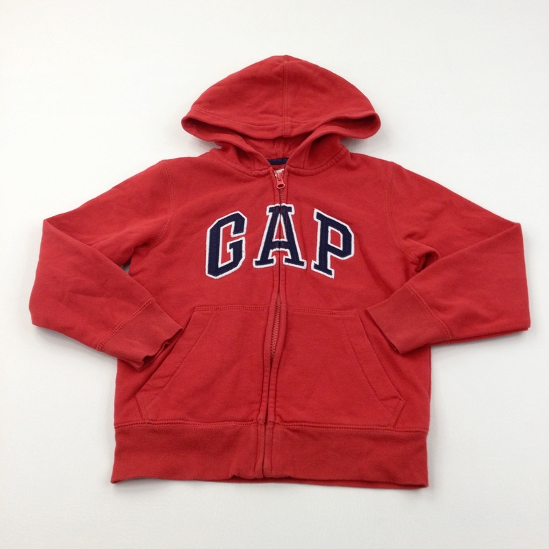 'GAP' Red Zip Up Hoodie Sweatshirt - Boys 6-7 Years