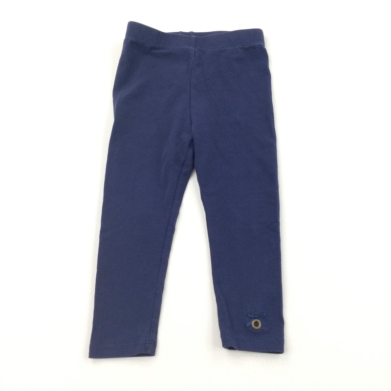 Navy Leggings with Bows on Hems - Girls 18-24 Months