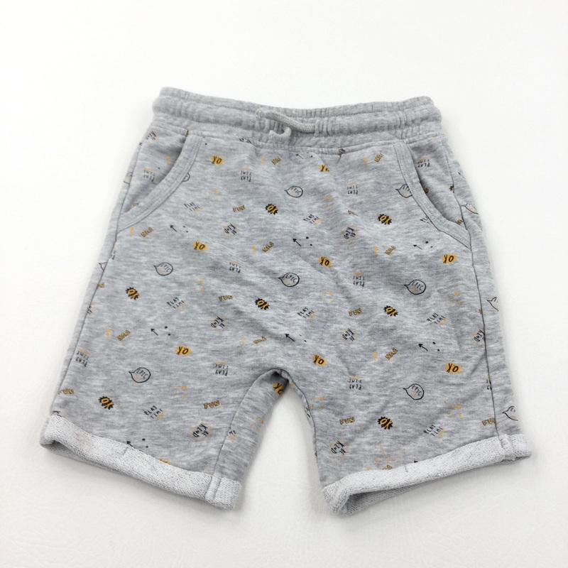 'Okay, Be Kind, Epic' Grey Jersey Shorts - Boys 6-7 Years