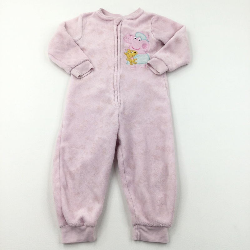 Peppa Pig & Teddy Pink Fluffy Fleece Onesie - Girls 2-3 Years