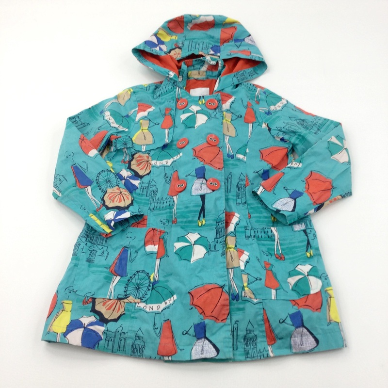 Umbrellas Red & Blue Lightweight Showerproof Coat with Hood - Girls 7-8 Years