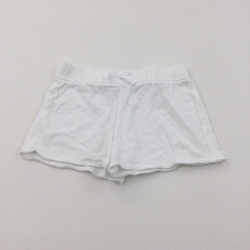 White Lightweight Jersey Shorts - Girls 7 Years