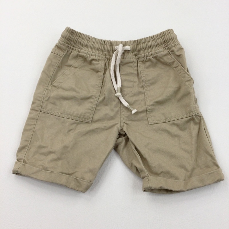 Beige Cotton Shorts - Boys 4-5 Years