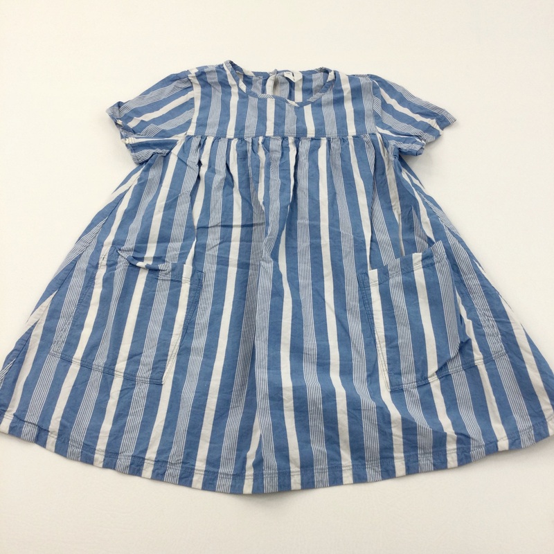 Blue & White Striped Cotton Blouse - Girls 5-6 Years