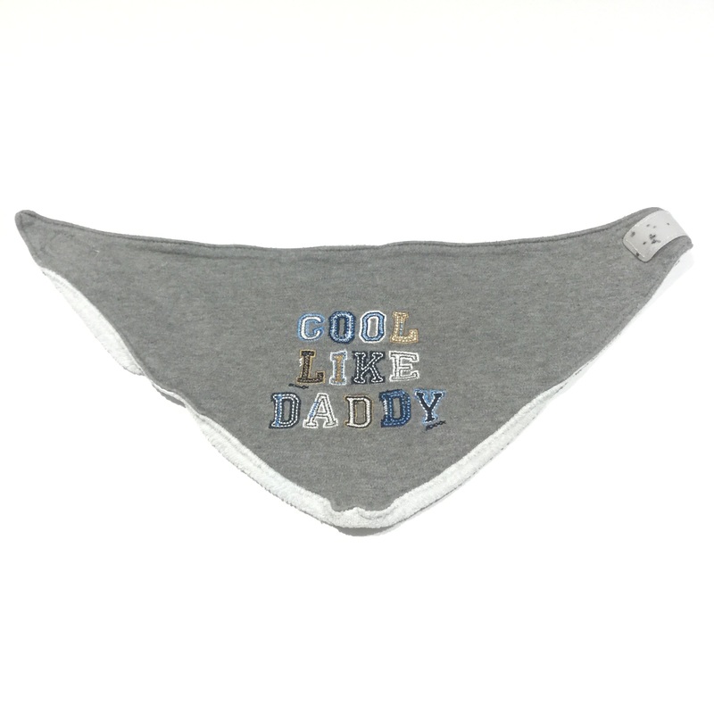'Cool Like Daddy' Grey Dribble Bib - Boys 0-3m