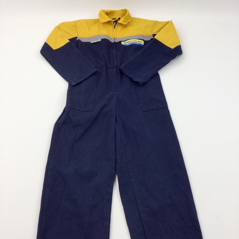 'New Holland' Yellow & Navy Work Overalls with Reflective Strip - Boys 6 Years