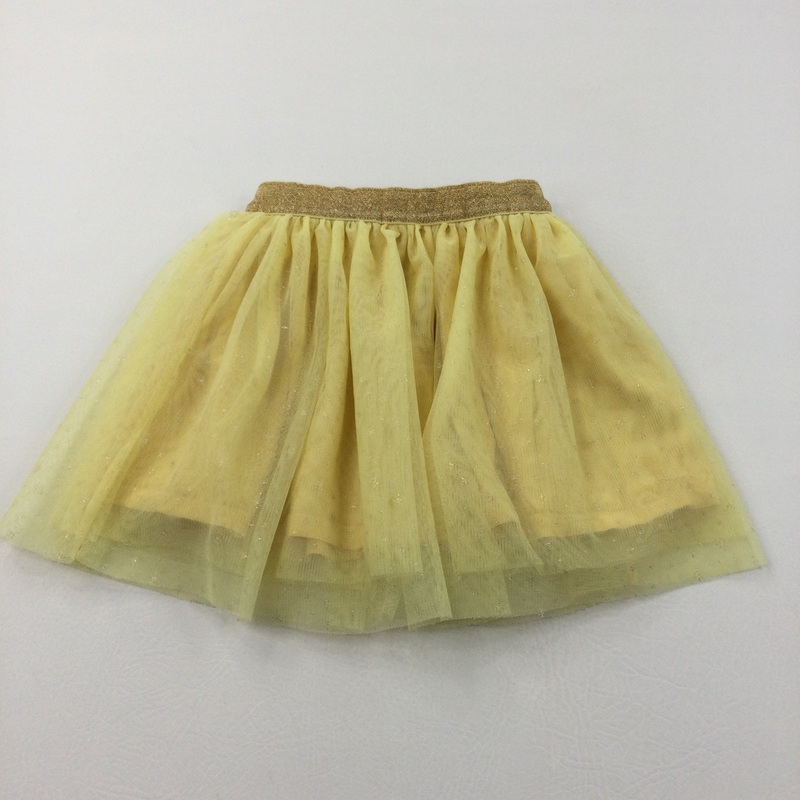 Sparkly Stars Yellow Net Skirt - Girls 3-4 Years
