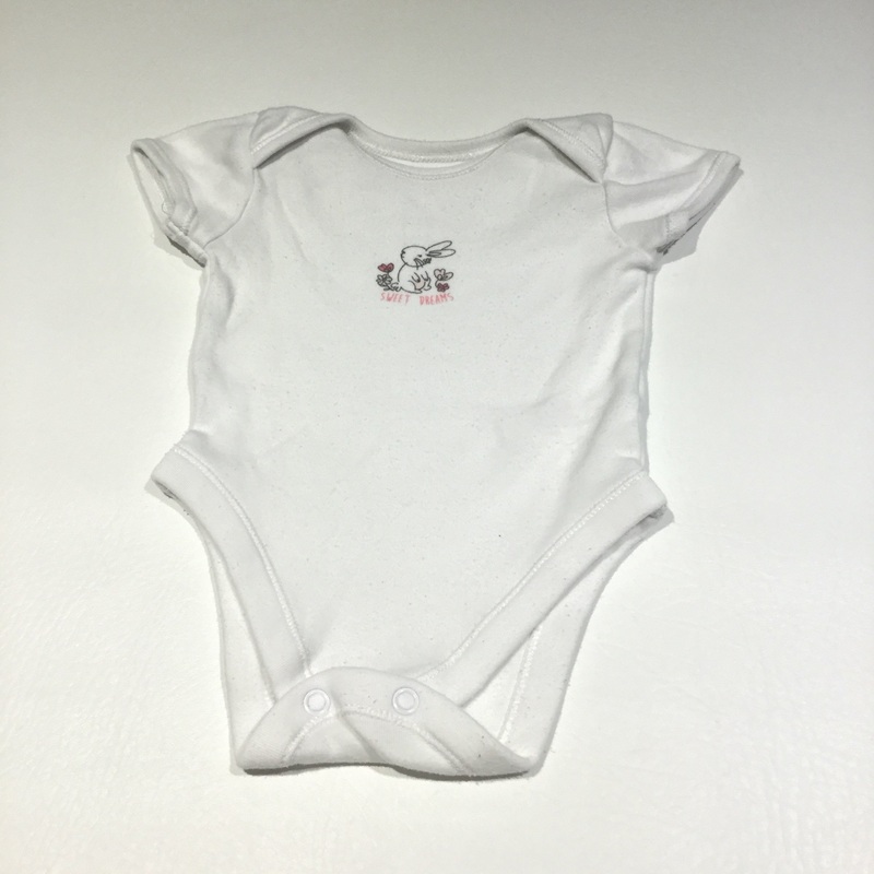 'Sweet Dreams' Rabbit White Short Sleeve Bodysuit - Girls 0-3m
