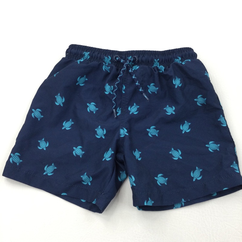 Turtles Blue & Navy Swimming Shorts - Boys 3-4 Years