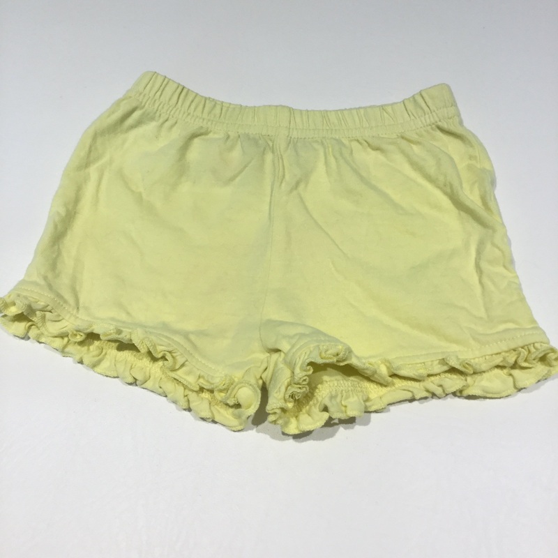 Yellow Jersey Shorts with Frilly Hems - Girls 6-9m