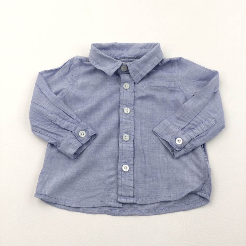 Blue Cotton Shirt - Boys 9-12 Months