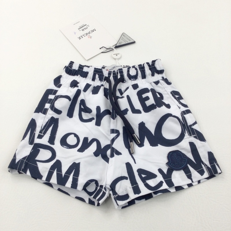 **NEW** 'Moncler' Designer Navy & White Swimming Shorts - Boys 12-18 Months