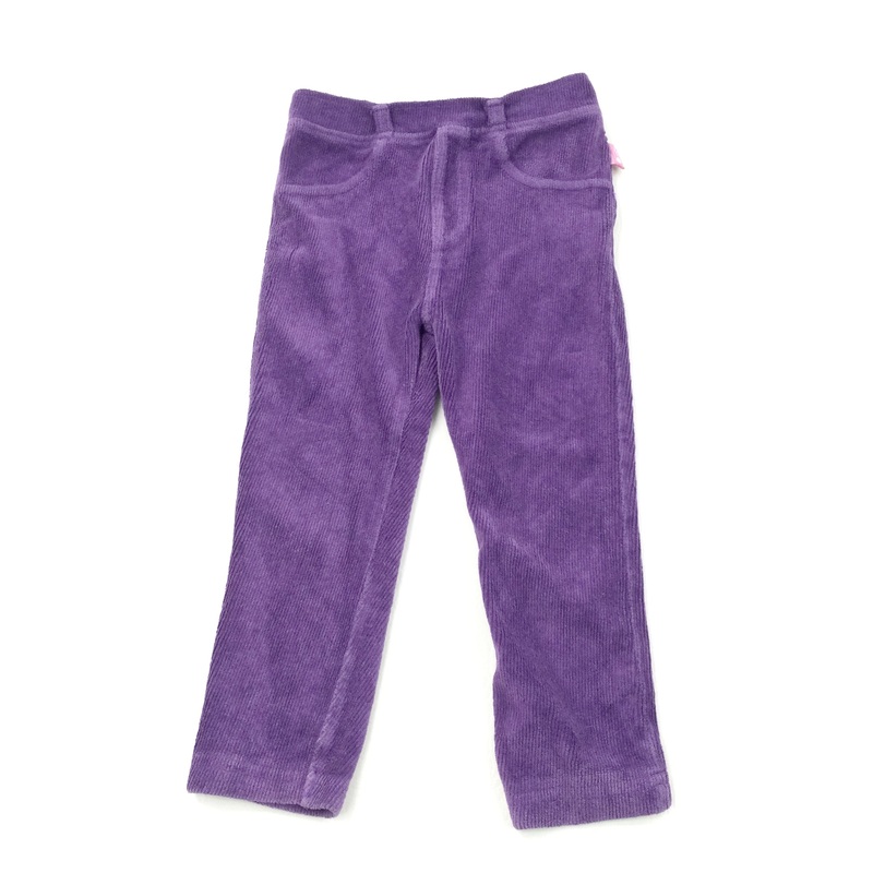 Purple Ribbed Velour Leggings/Jeggings - Girls 2-3 Years