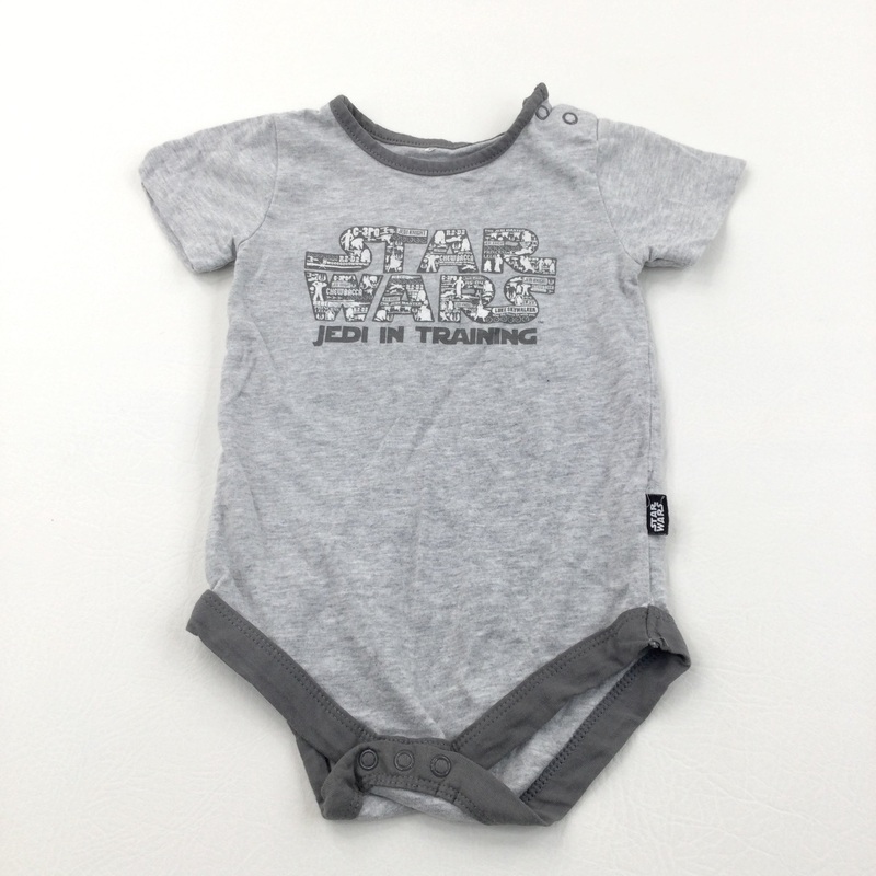 'Star Wars Jedi In Training' Grey Short Sleeve Bodysuit - Boys 9-12 Months