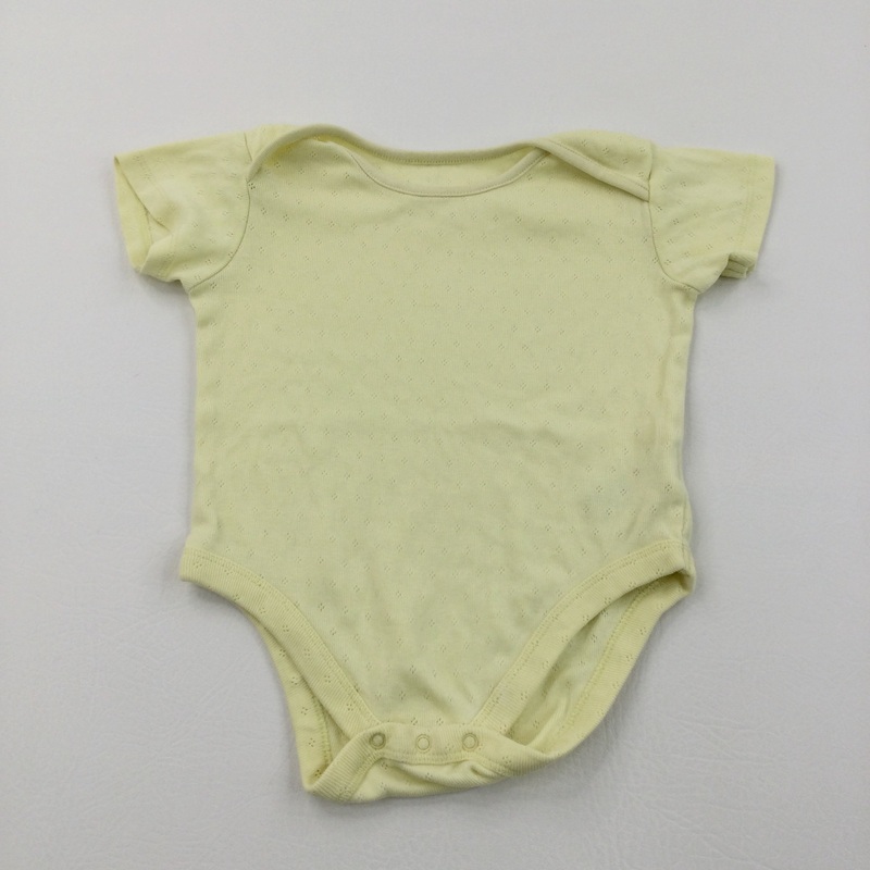 Textured Yellow Short Sleeve Bodysuit - Girls 12-18 Months