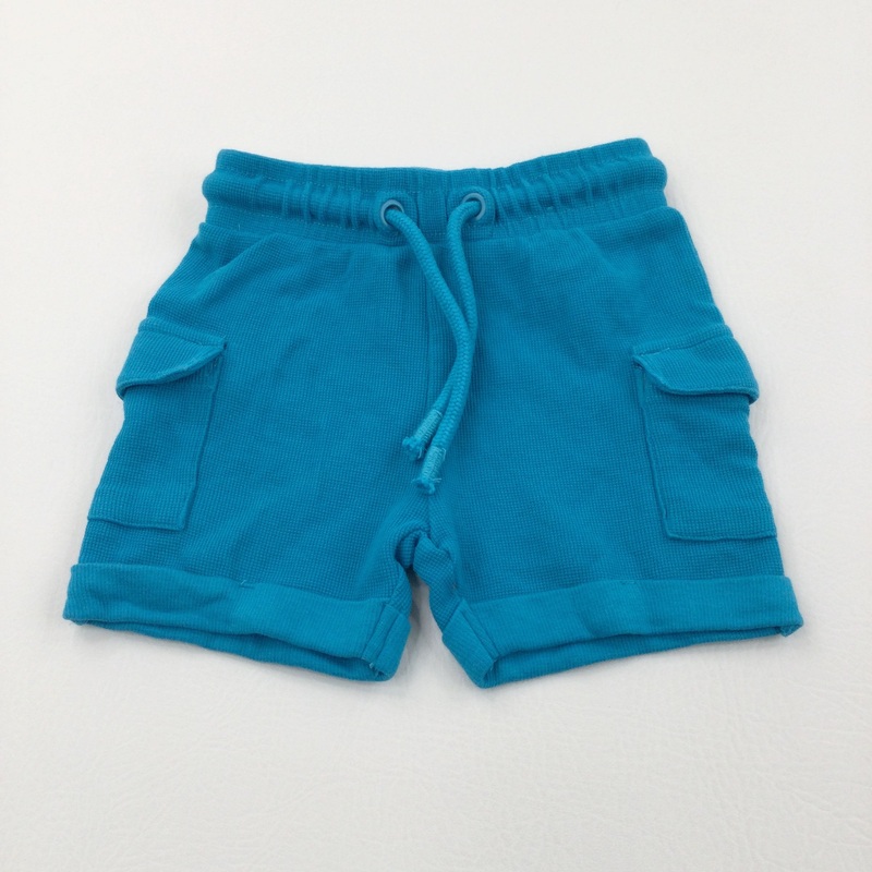 Turquoise Jersey Shorts with Pockets - Boys 18-24 Months