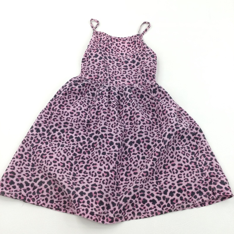Animal Print Lightweight Cotton Sun Dress - Girls 5-6 Years