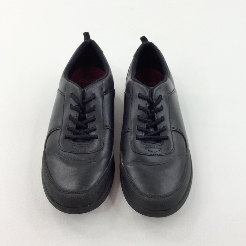 Black Lace Up Leather Shoes - Boys - Shoe Size 5.5G